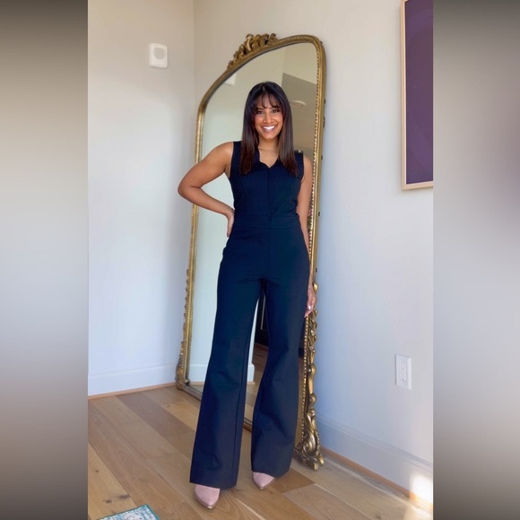 SPANX The Perfect Jumpsuit Sleeveless Back Zip Bootcut Leg Classic Black Size M - Picture 5 of 17